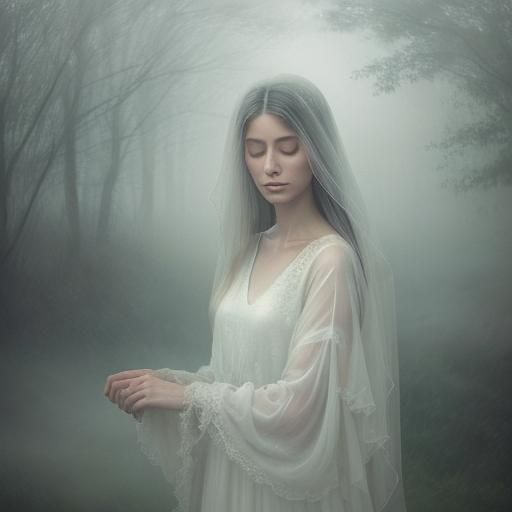 Ethereal Ghost in Misty Romanticism Portrait