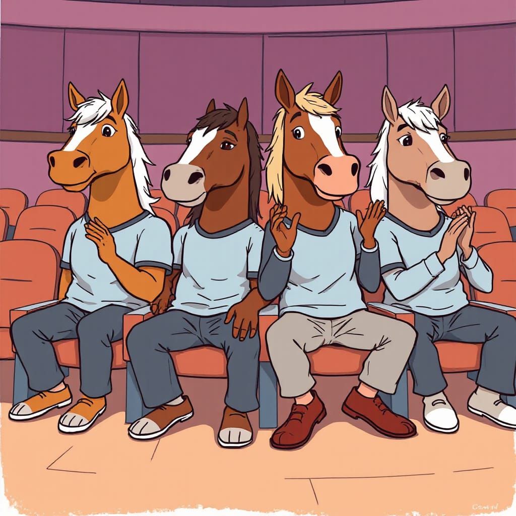 Equine Audience Applauds in Theatre