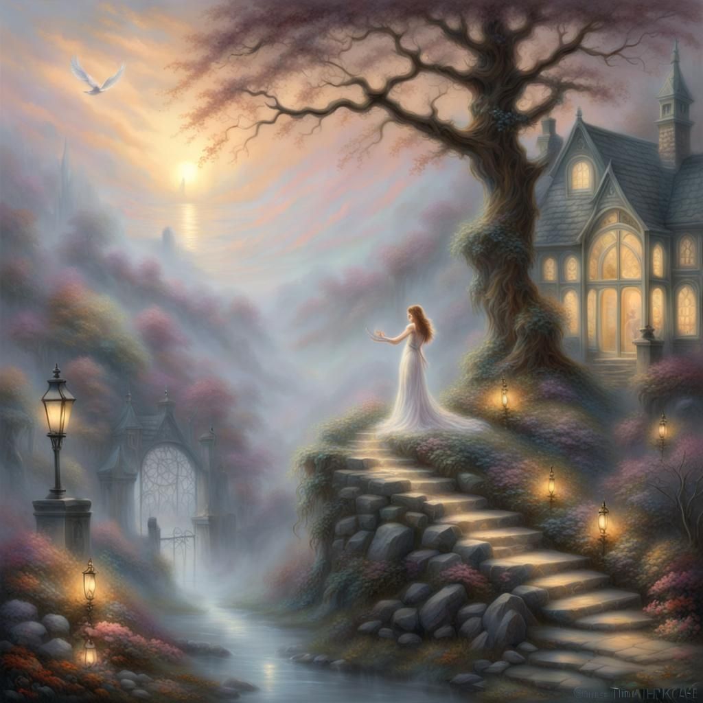 Ethereal Macabre Female in Radiant Fantasy Style