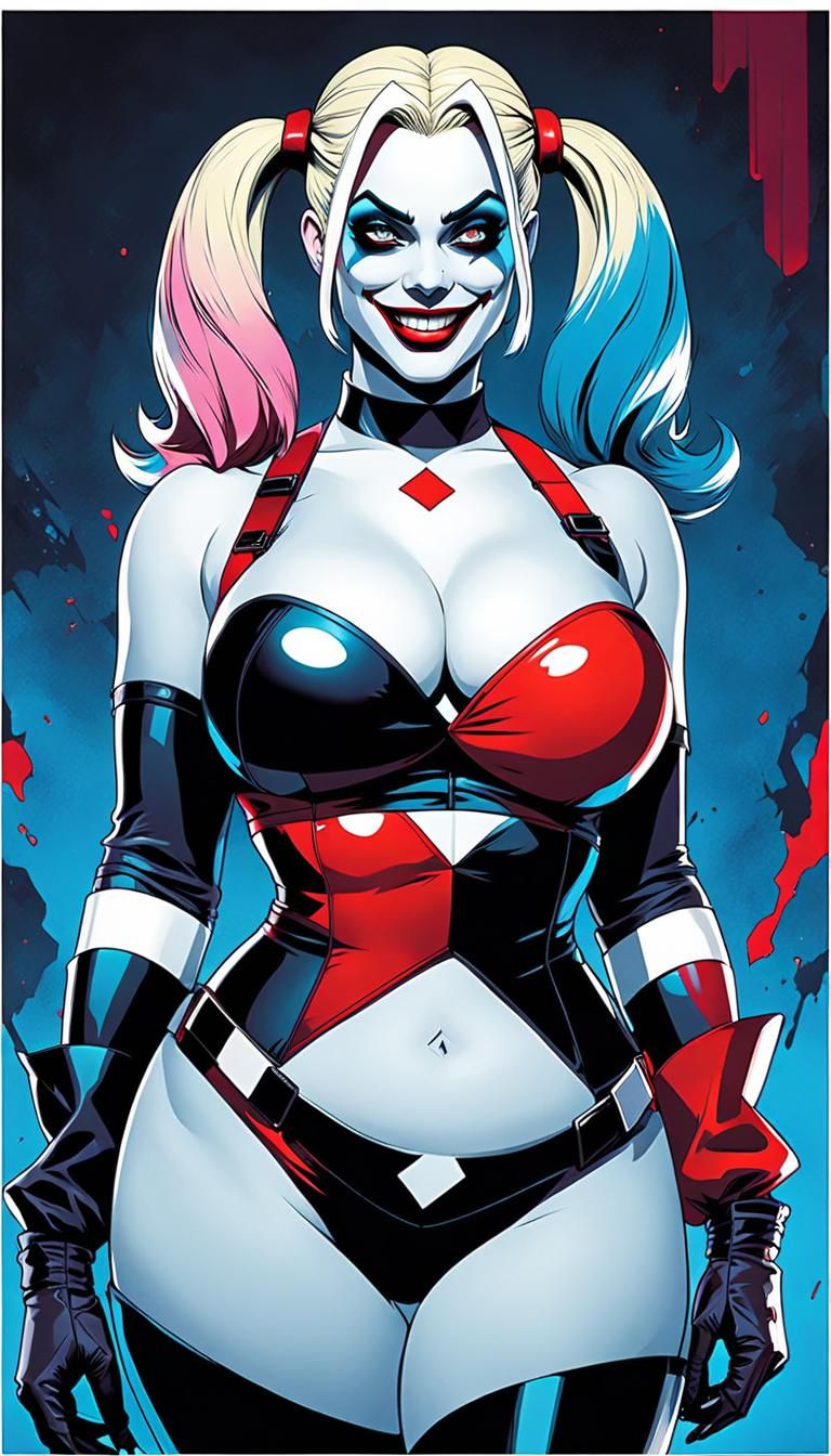 Ghost of Harley Quinn in Dystopian Pop Art