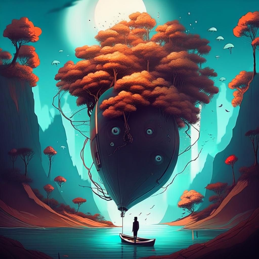 Surreal Abstract Portrait in Painterly Style