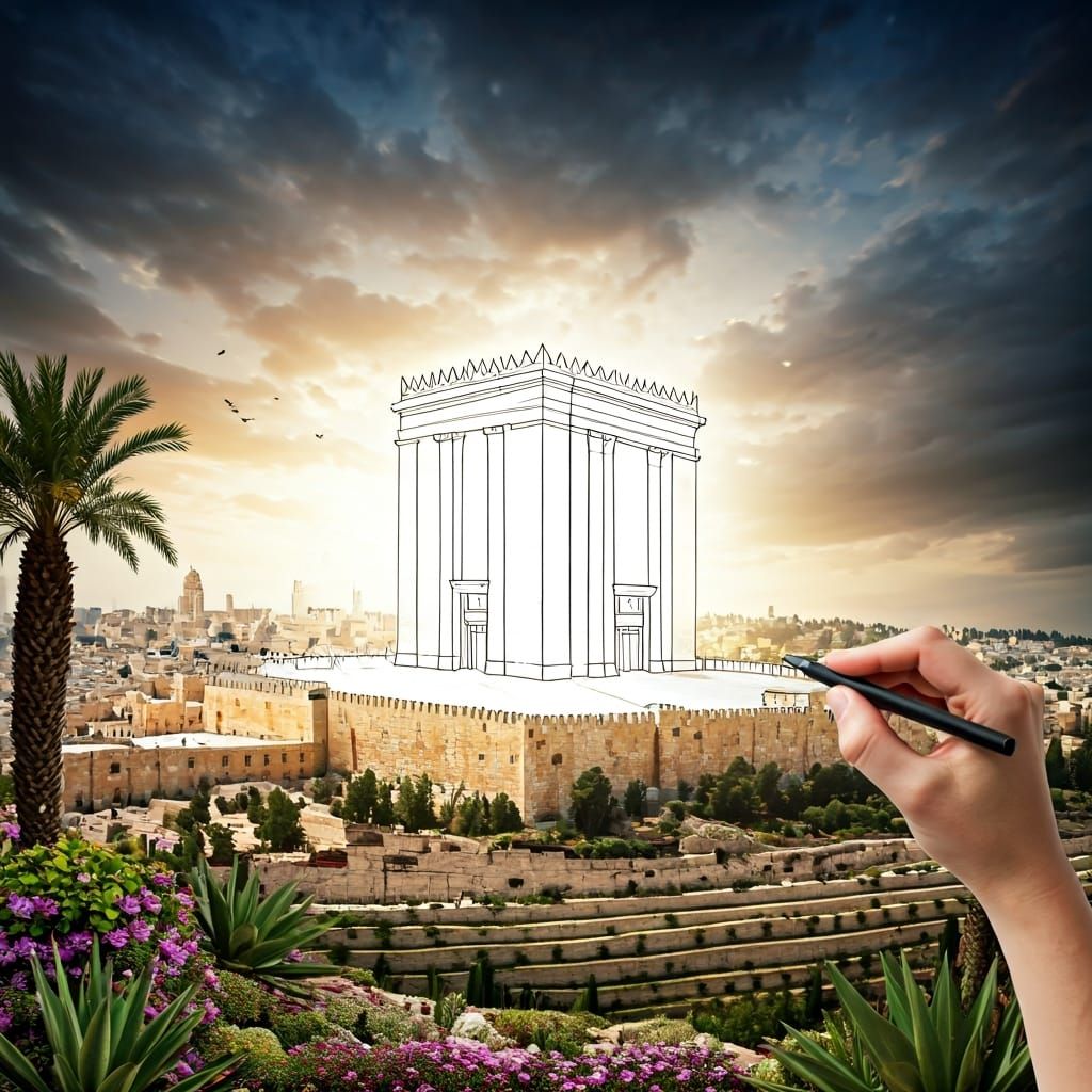 Drawing the Jewish Temple in Jerusalem