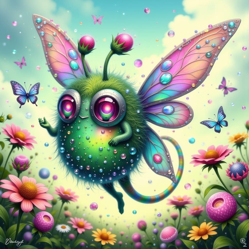 Surreal Fairy Punk Goddess of Whimsy in Pastel Gingham