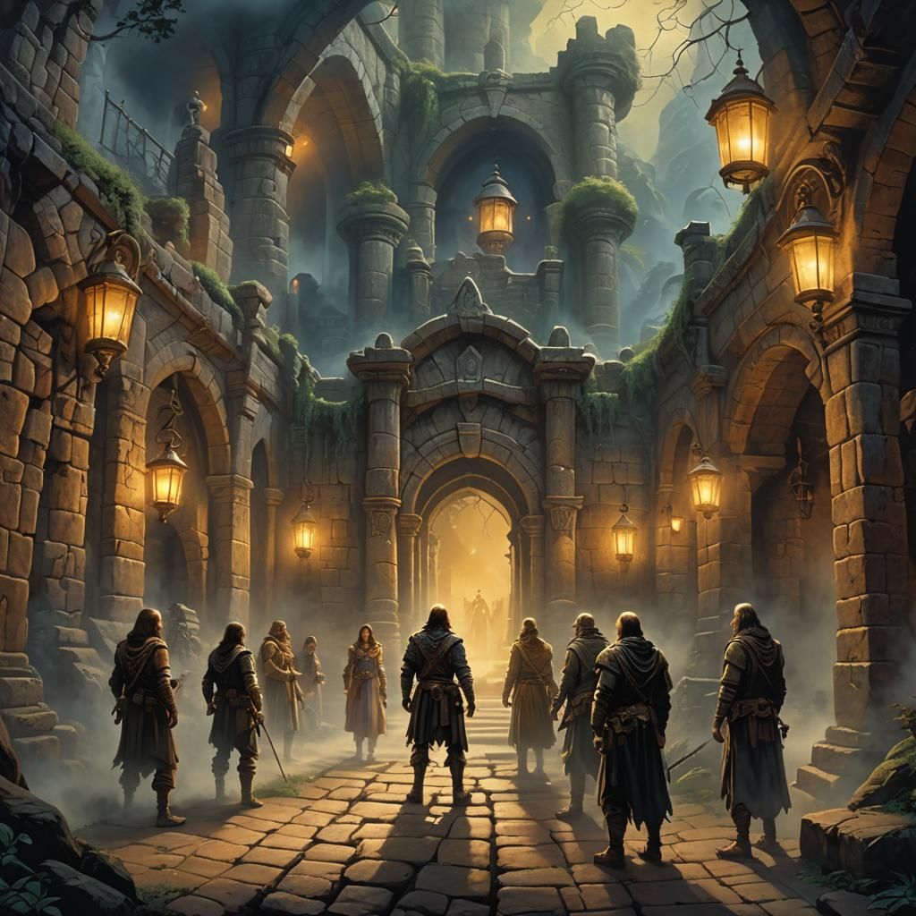 Eerie Dungeon Entrance in Fantasy Realism Style