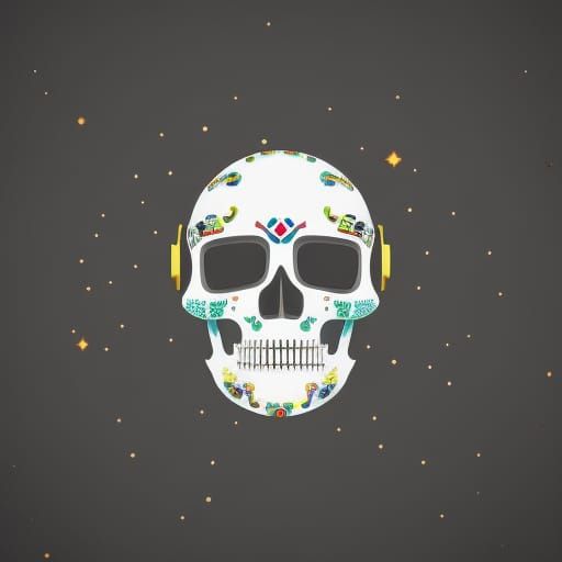 Psychedelic Frog Skeleton Album Cover Art