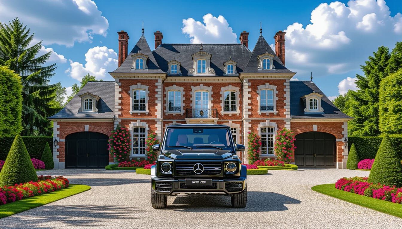 Grand Brick Chateau with Mercedes AMG G 63
