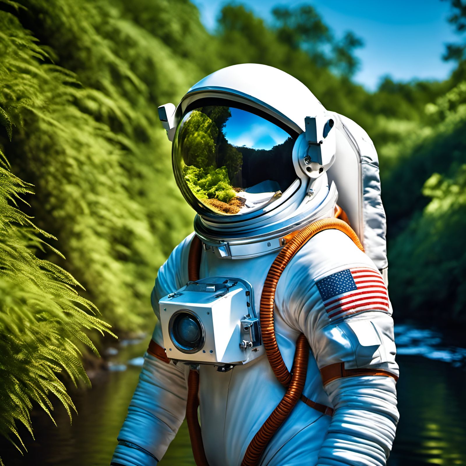 Astronaut in Overgrown Spaceship: Photorealistic 8K