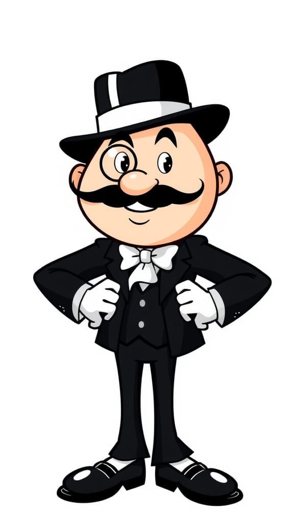 Friendly Cartoon Man in 1920s Style