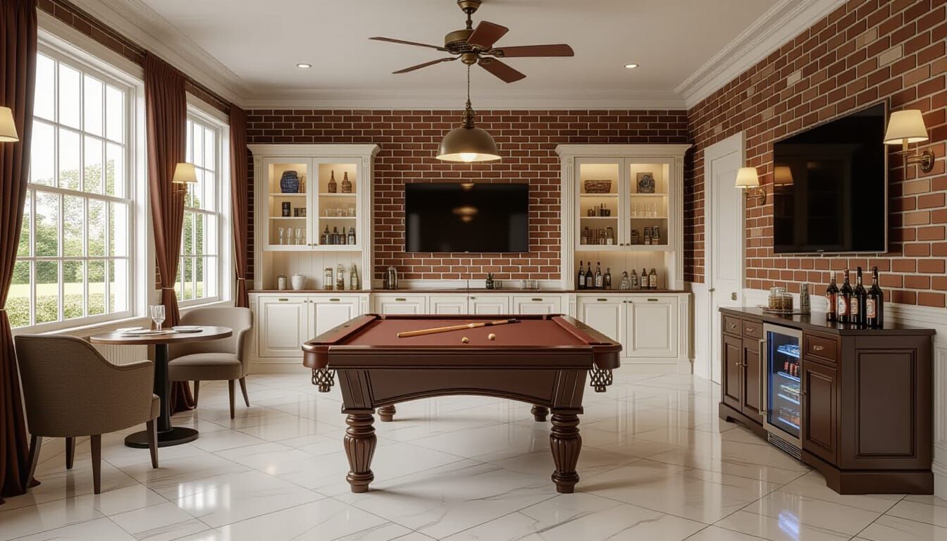 Victorian Billiards Room with Cinematic Lighting