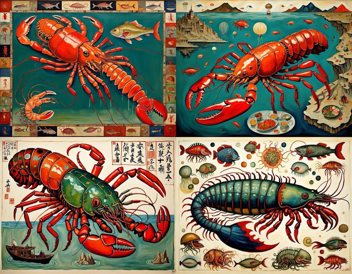 Surreal Hybrid Creature in Egon Schiele Style