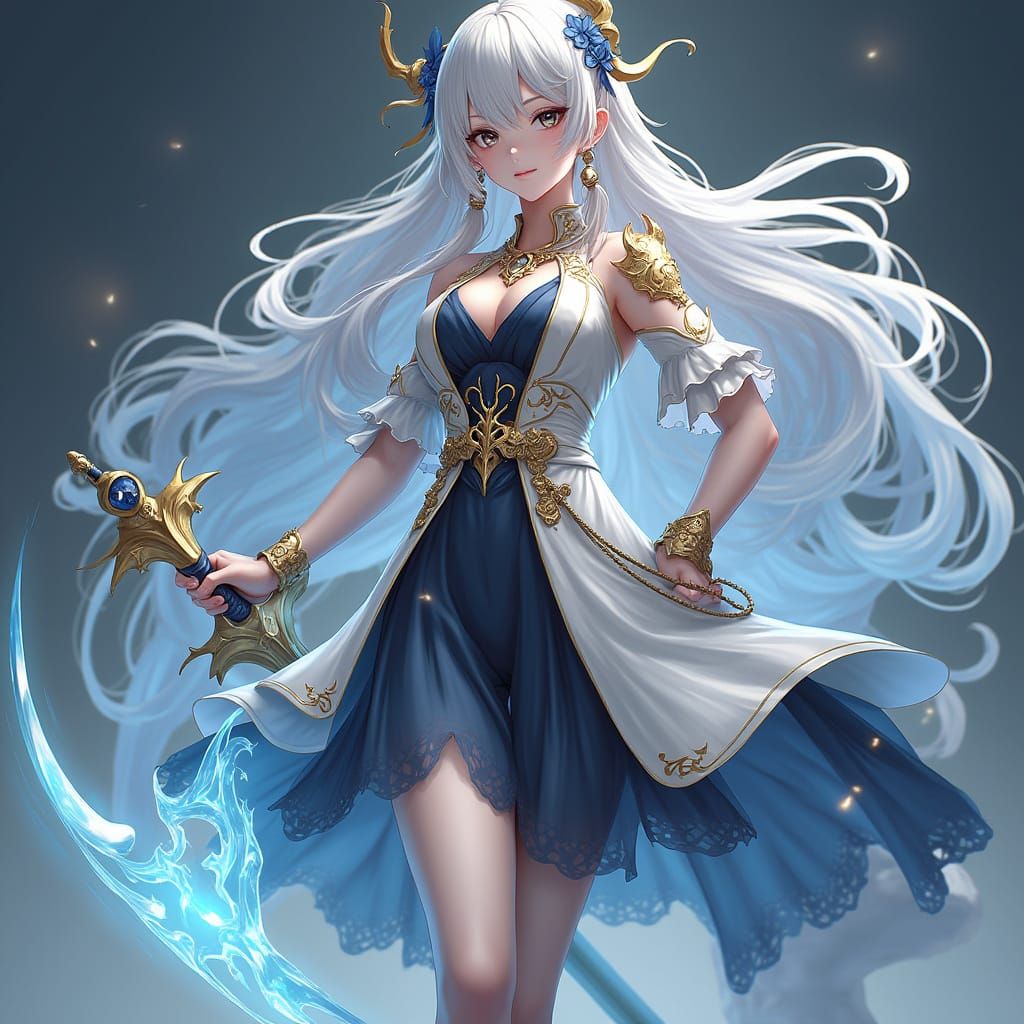 Elegant Pirate Hunter in Celestial Attire