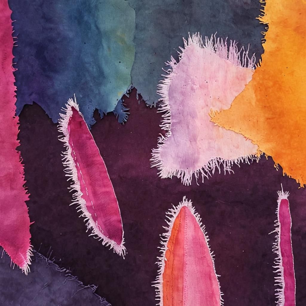 Ragged Tapestry in Vibrant Watercolor Hues