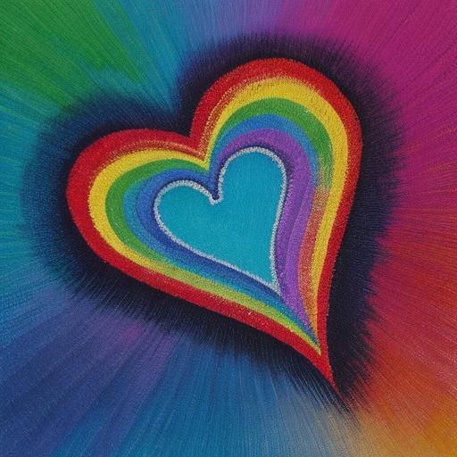 Rainbow Heart: AI Generated Image