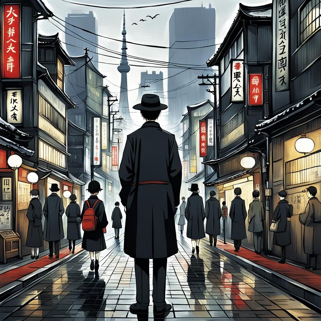 Tokyo in L.S. Lowry Industrial Style