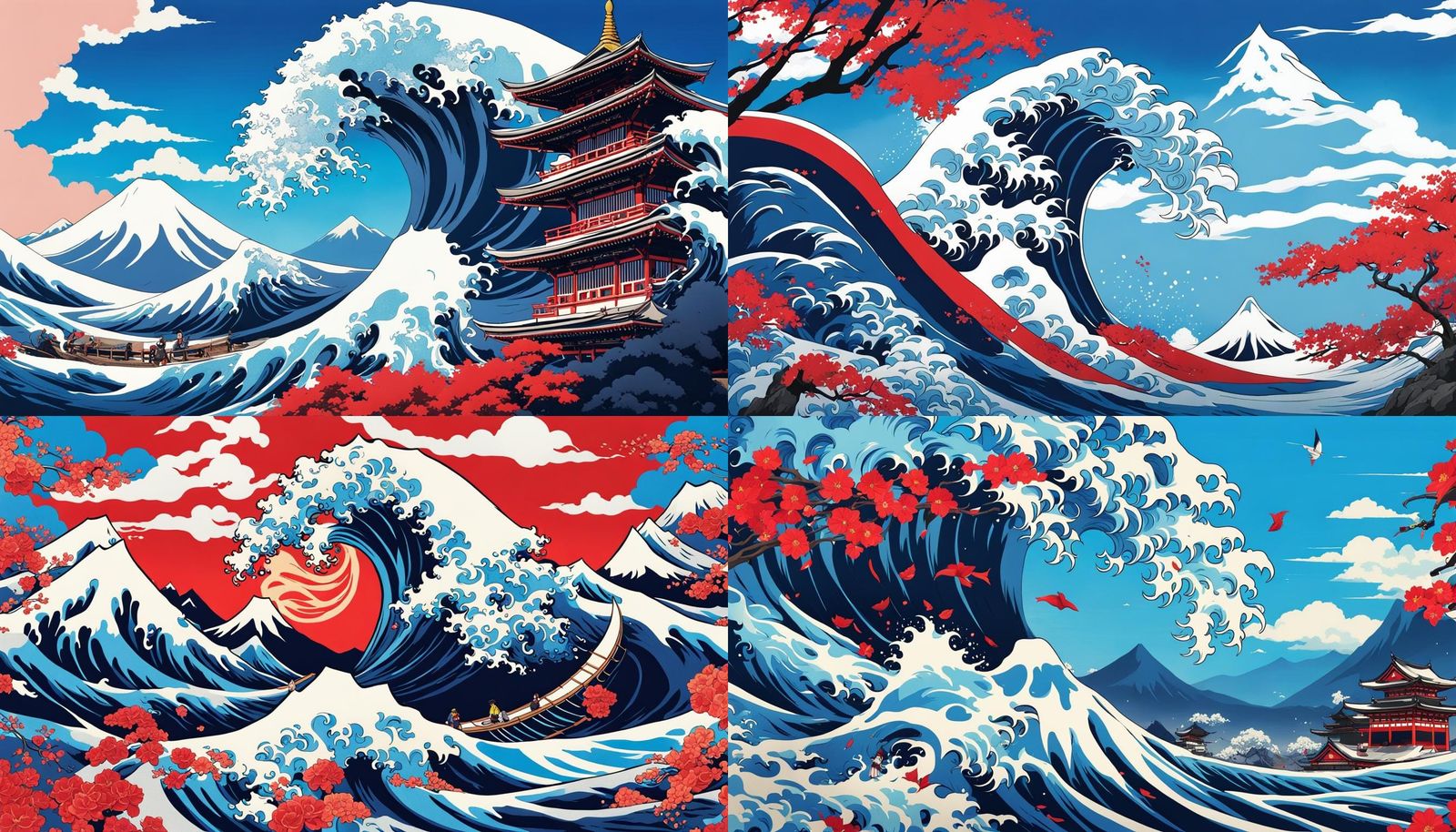 Kuraokami with Kanagawa Wave in Anime Style