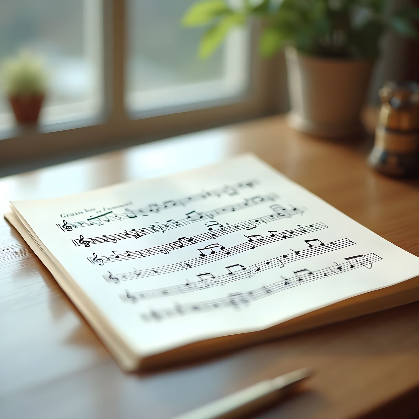 Whimsical Sheet Music in Origami Papercraft Style