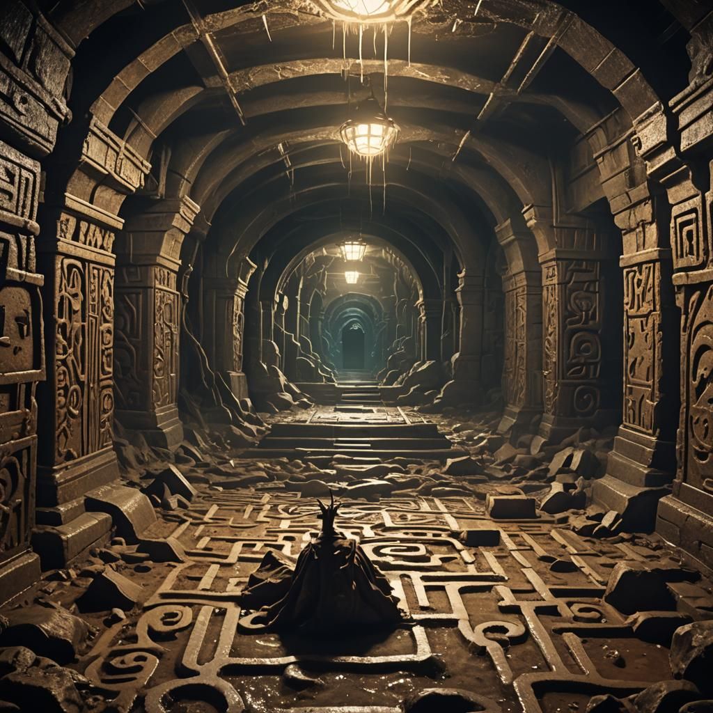Eldritch Labyrinth: Stormy Night in Ancient Catacombs
