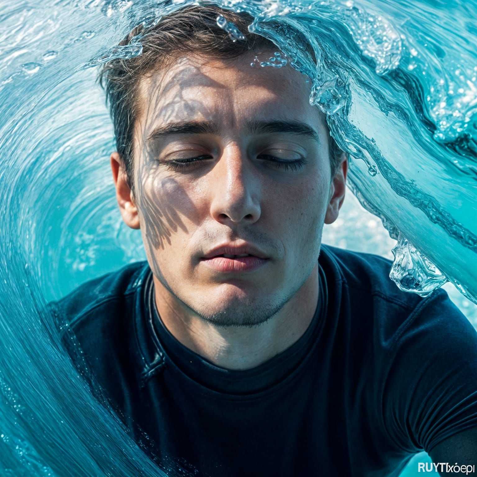 Surreal Surfing Scene in Vibrant Impressionistic Style