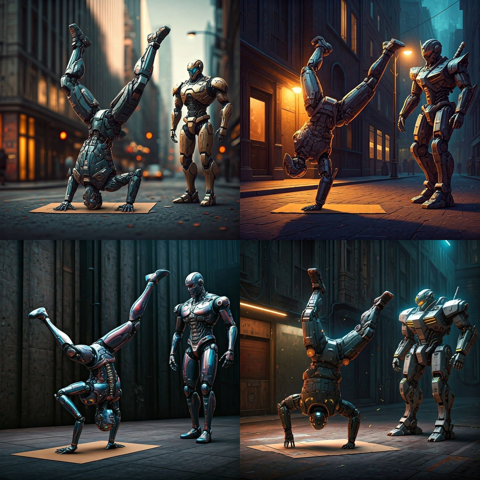 Mecha Robots Dance Off in Cyberpunk Style