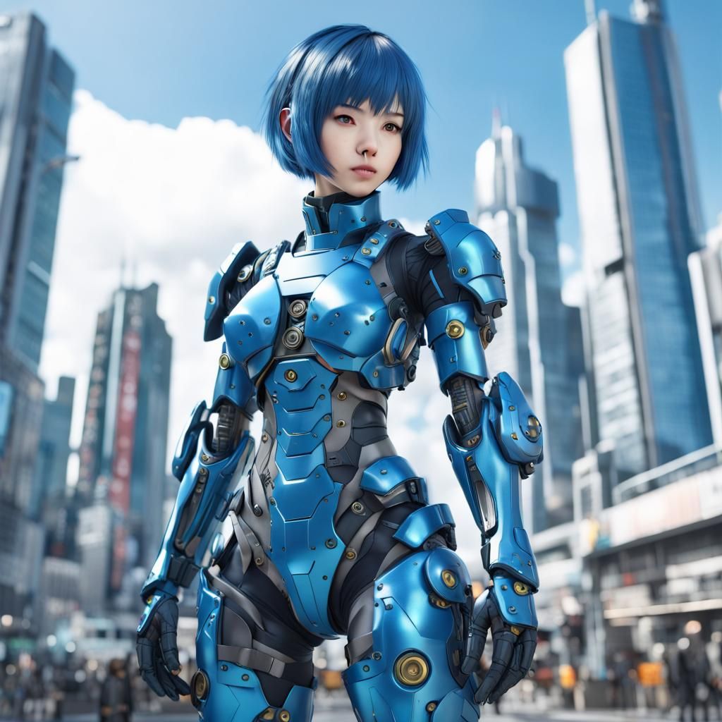 Anime Girl in Futuristic Combat Suit