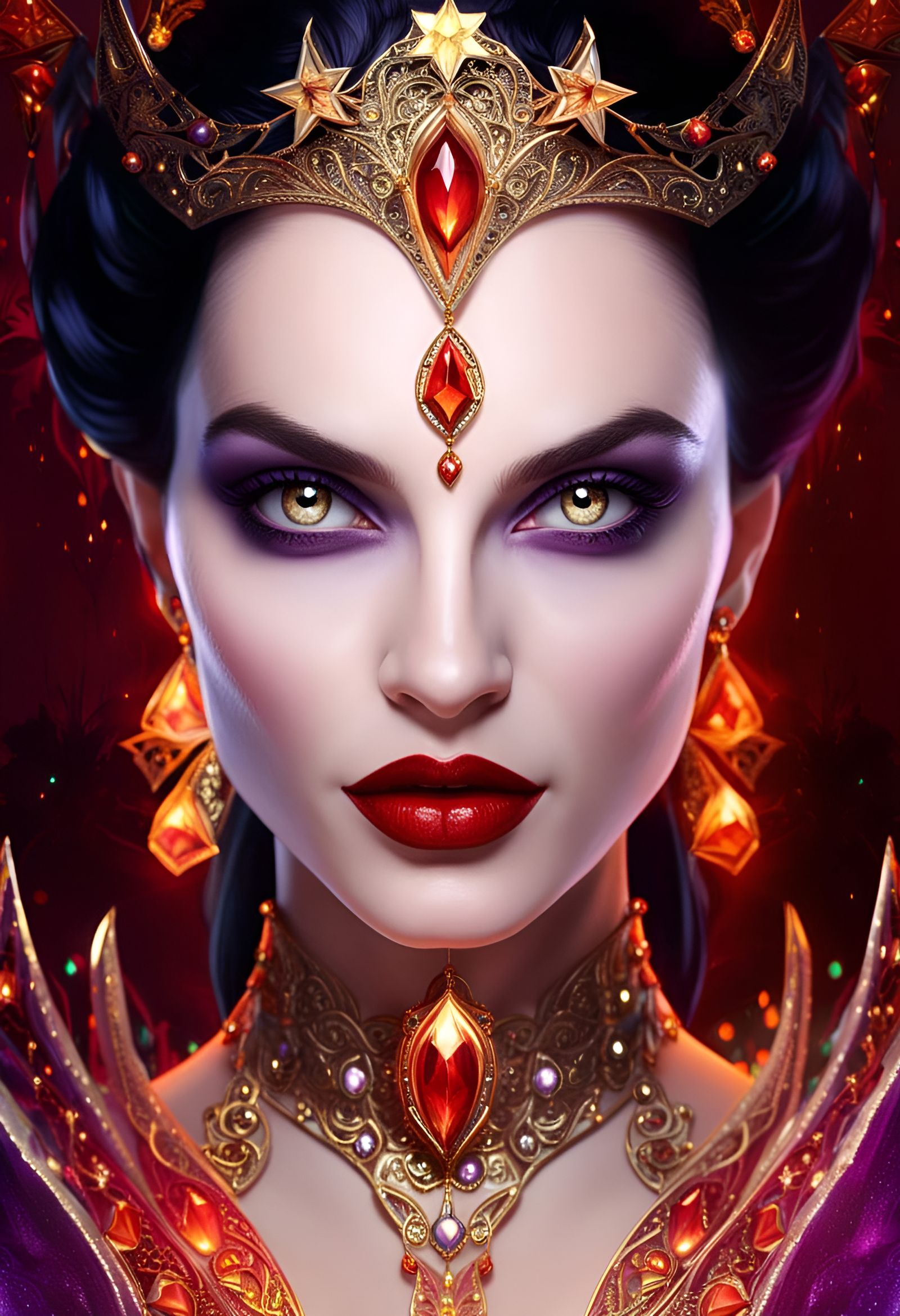 Vampire Goddess Portrait in Hyperrealistic Style
