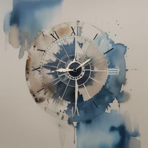 Abstract Watercolor Art of Time's Passage