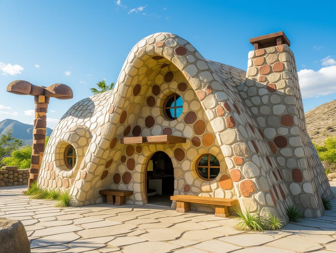 A Modern Stone Age Home in a Bedrock Suburban Setting