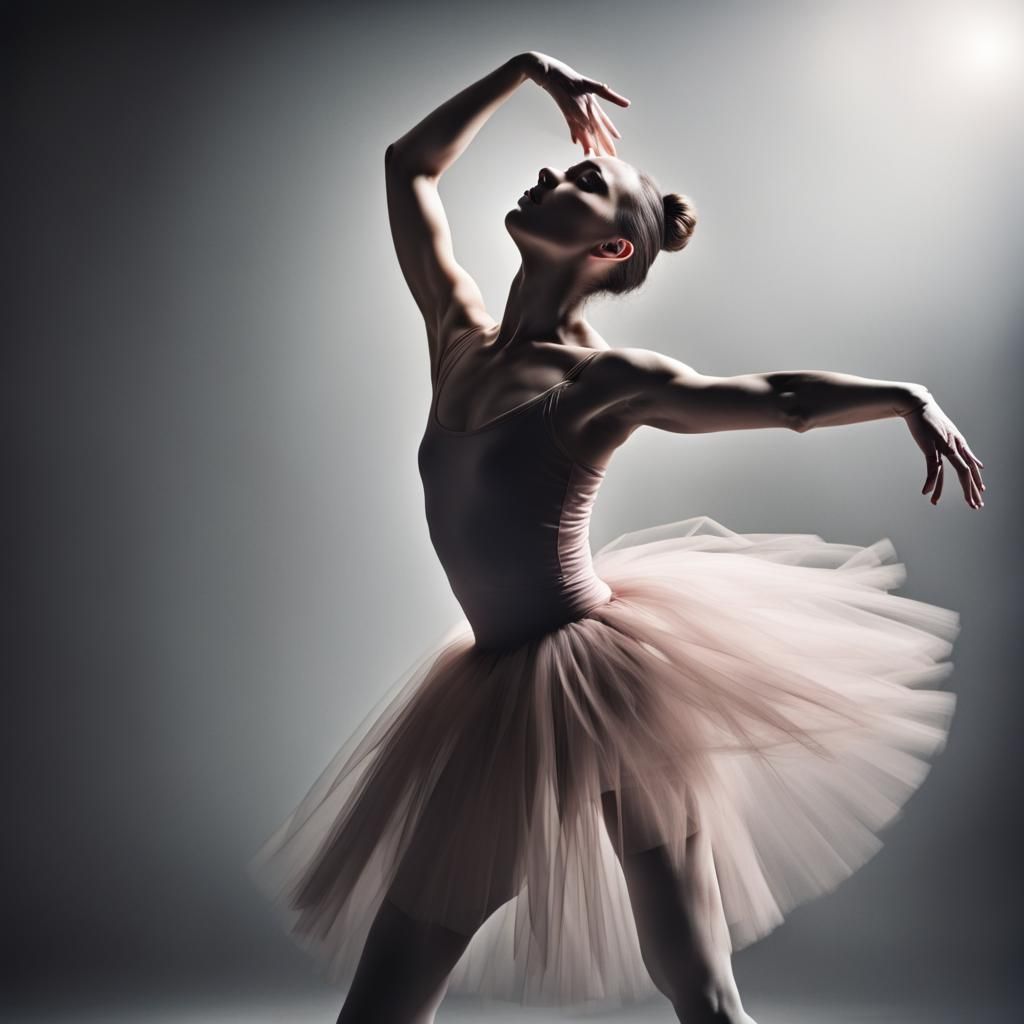 Ballet Dancer's Emotional Portrait with Dramatic Lighting