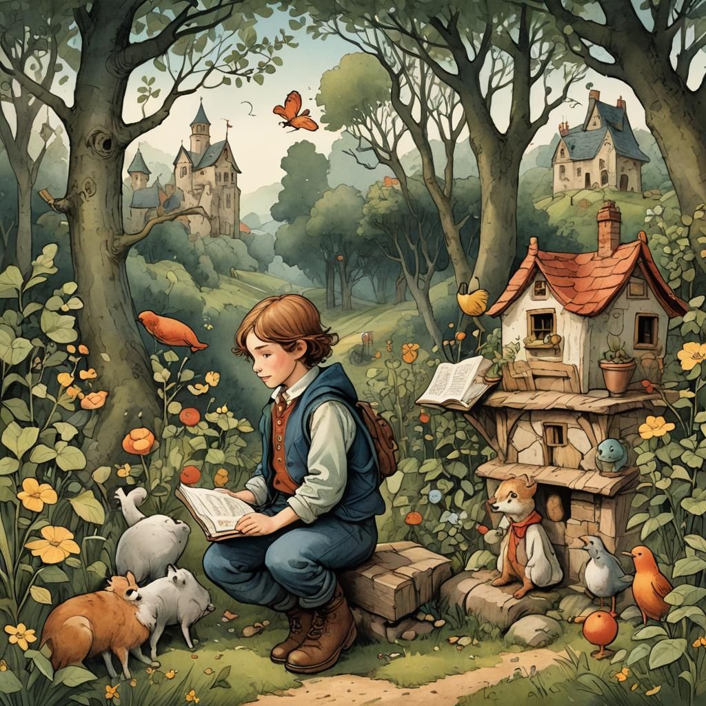 V storybook illustration