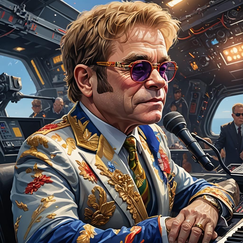 Elton John Concert on USS Nimitz: Digital Art