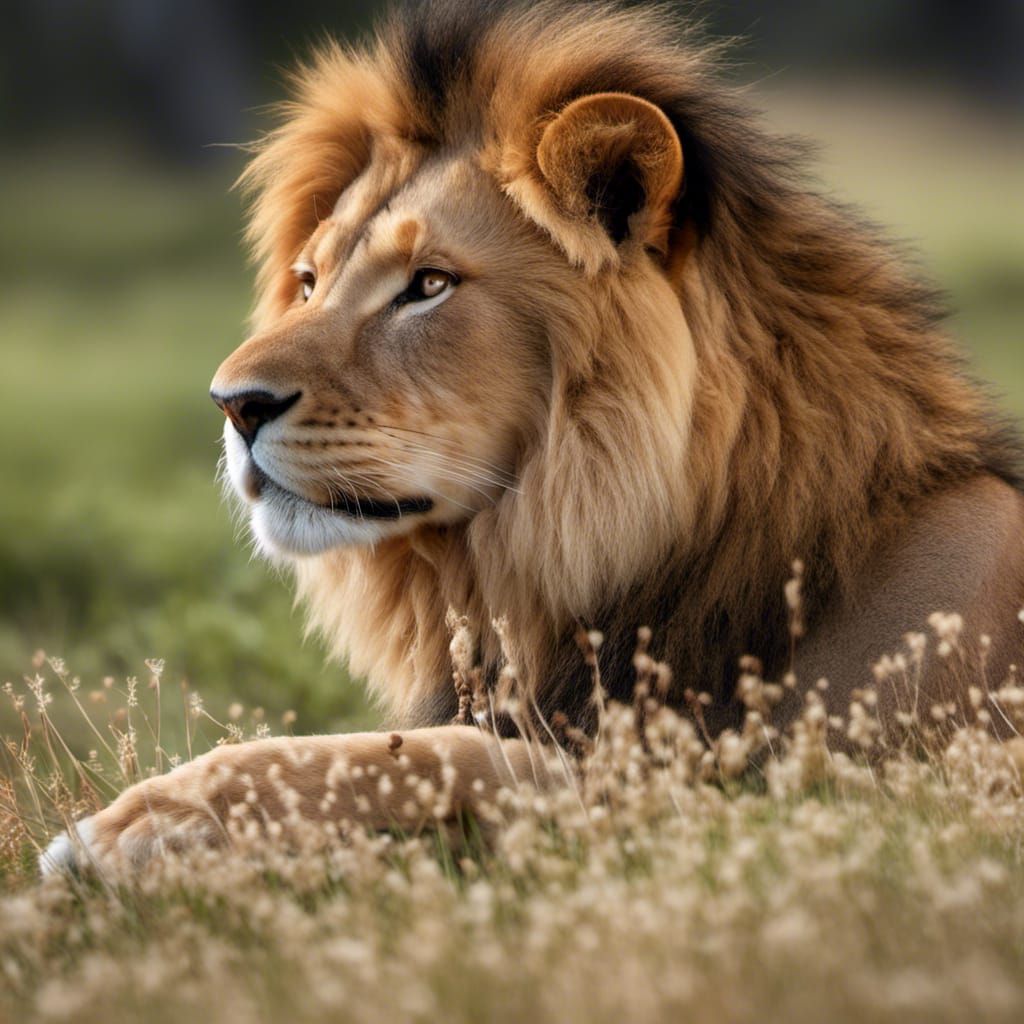 Hyperrealistic Pride of Lions Hunting