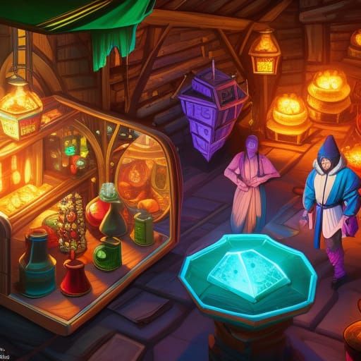 Crystal Shop in D&D Market as Digital Art