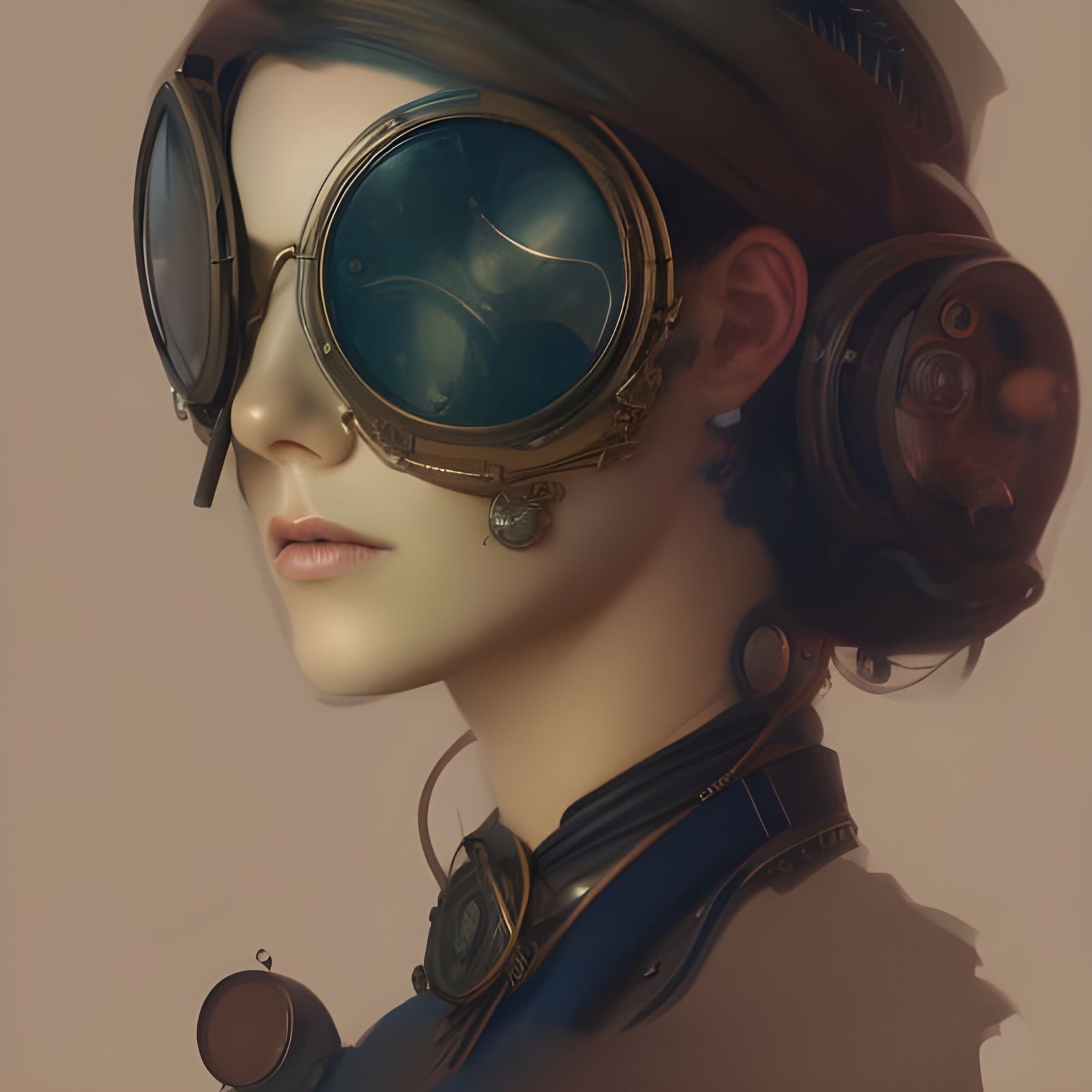 Steampunk Portrait in Art Nouveau Style