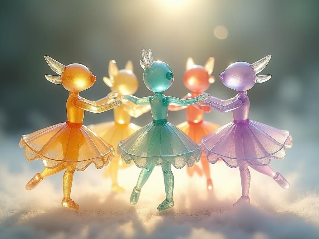 Crystal Musical Notes Ballet in Dreamy Digital Art
