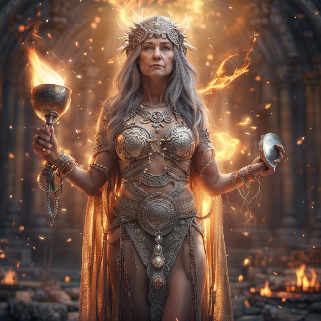 Ancient priestess holds ceremony