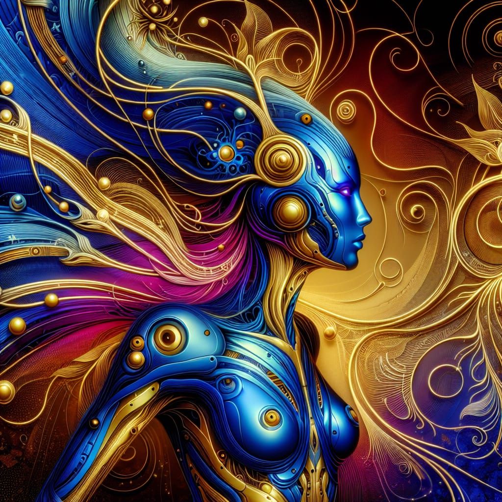 Ethereal Alien Goddess in Ukiyo-e Aesthetic