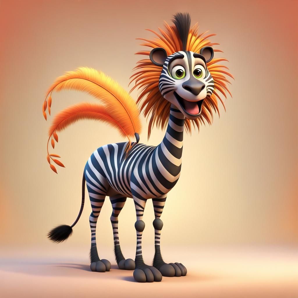 Surreal Hybrid Animal in 3D Digital Art Style