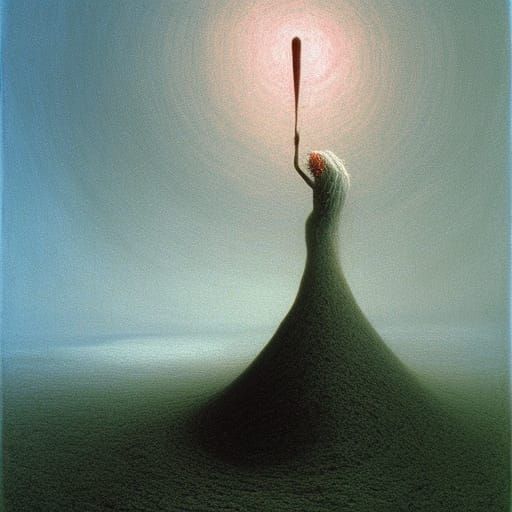 Hourglass in Style of Zdzisław Beksiński