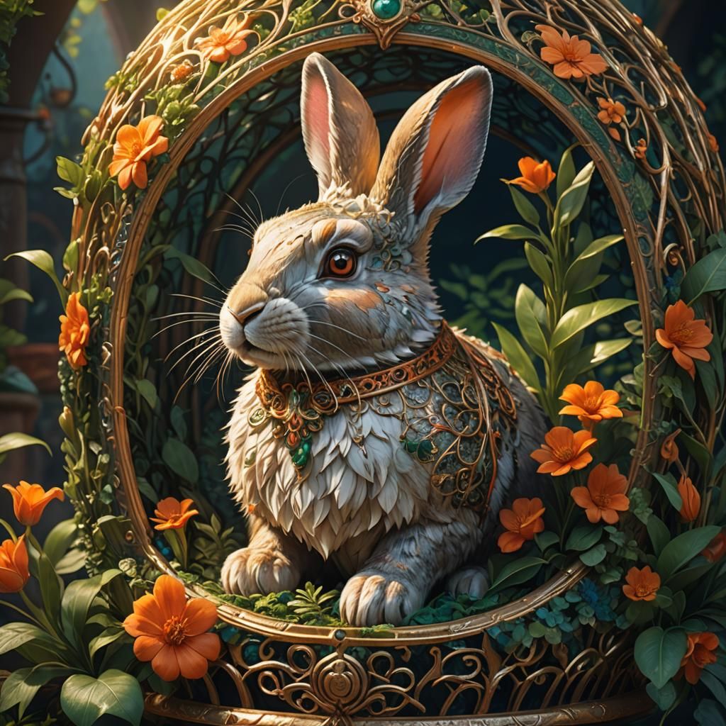 Ornate Rabbit Foot in Fantasy Landscape