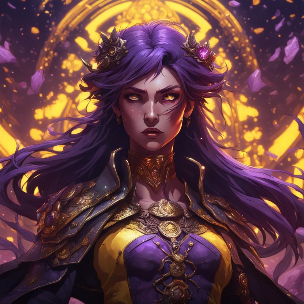 Anime Woman's Rage: Dark Fantasy Art