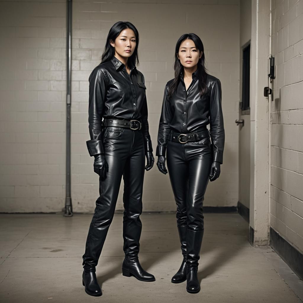 Asian Prison Warden in Leather Boot Over Inmate