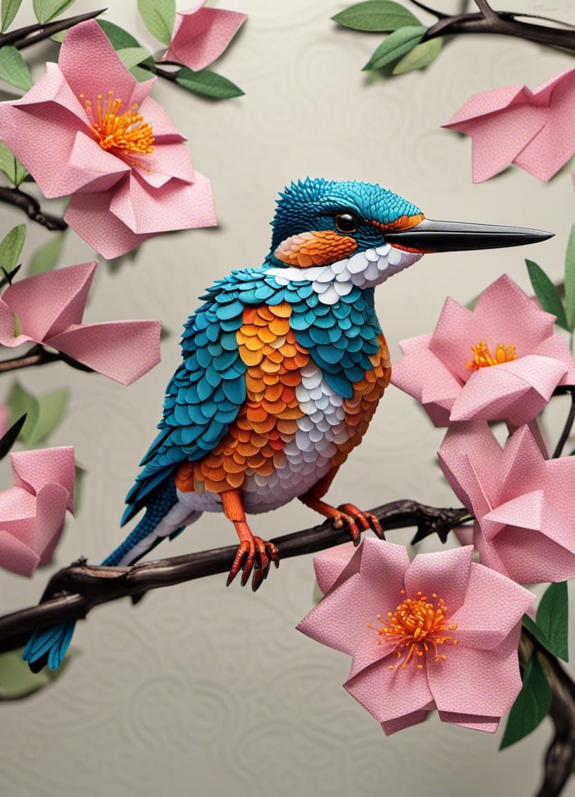Origami Kingfisher