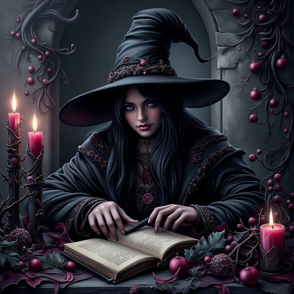 Eerie Witch Conjures Dark Magic in a Haunted Dungeon