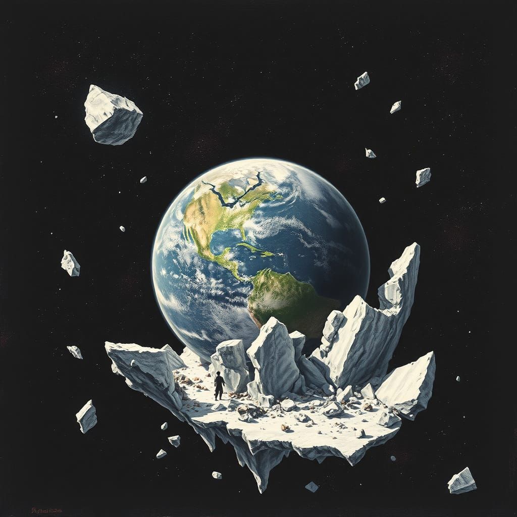 Fractured Earth Frozen in Cosmic Void