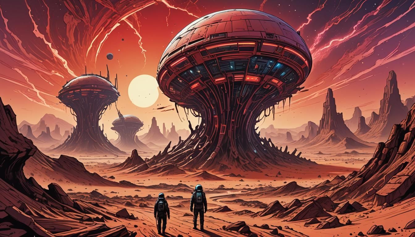 Retro-Futuristic Comic Book Art in Vibrant Colors