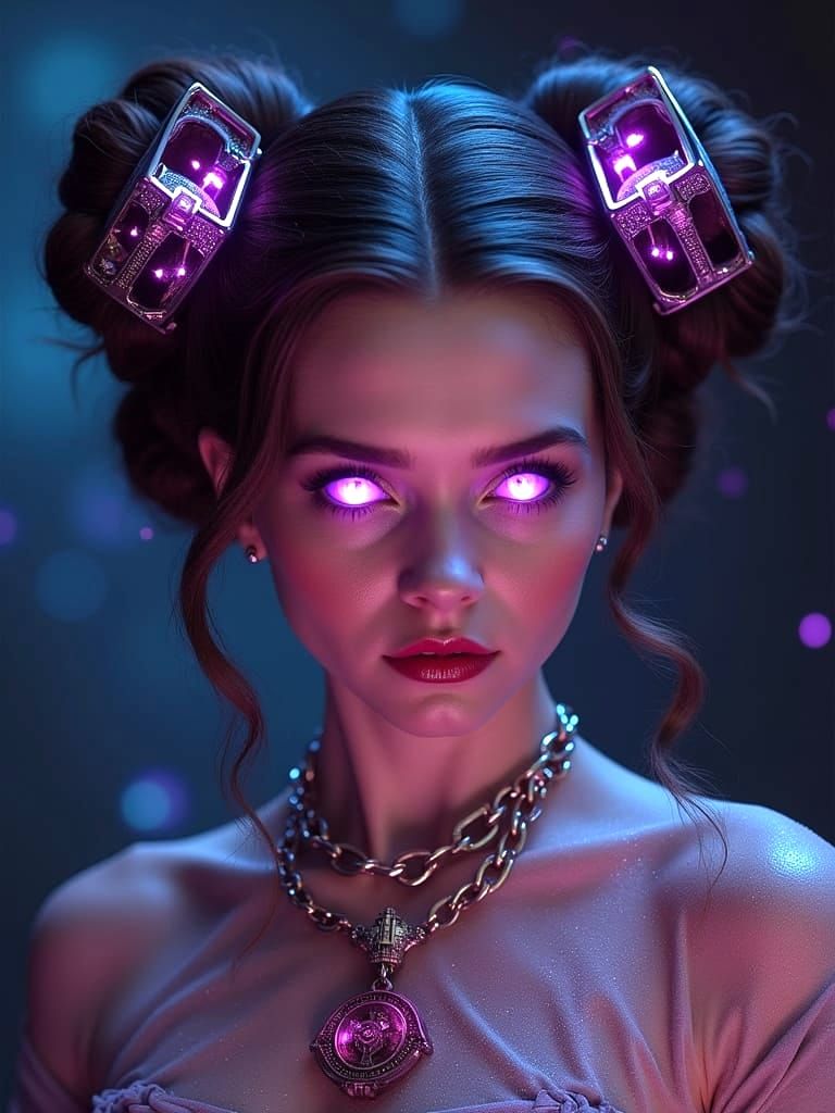 Dark Side Princess Leia with Glowing Eyes