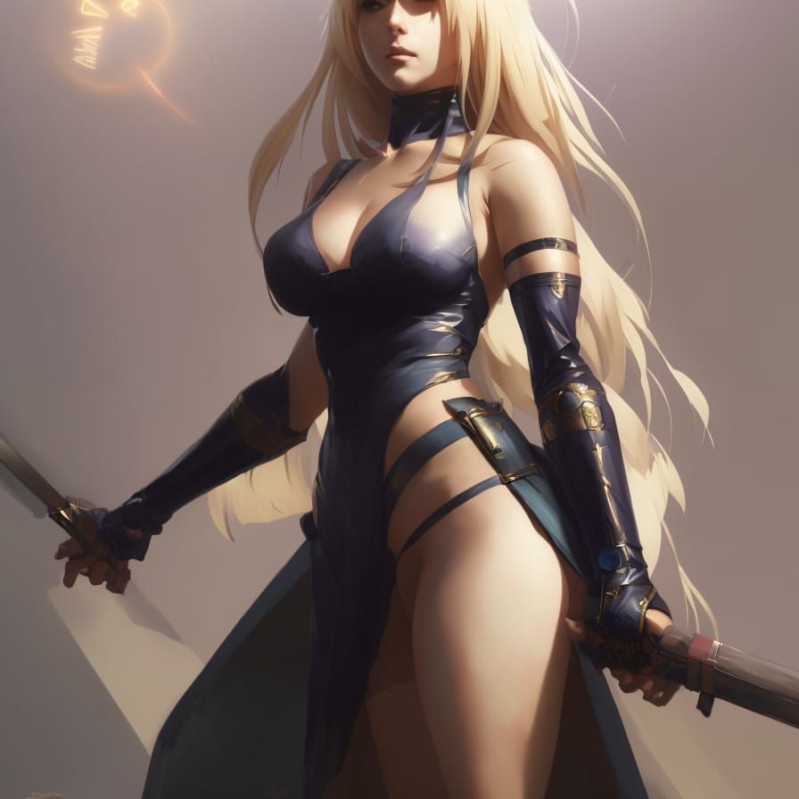Anime-Style Warrior Girl in Dynamic Lighting