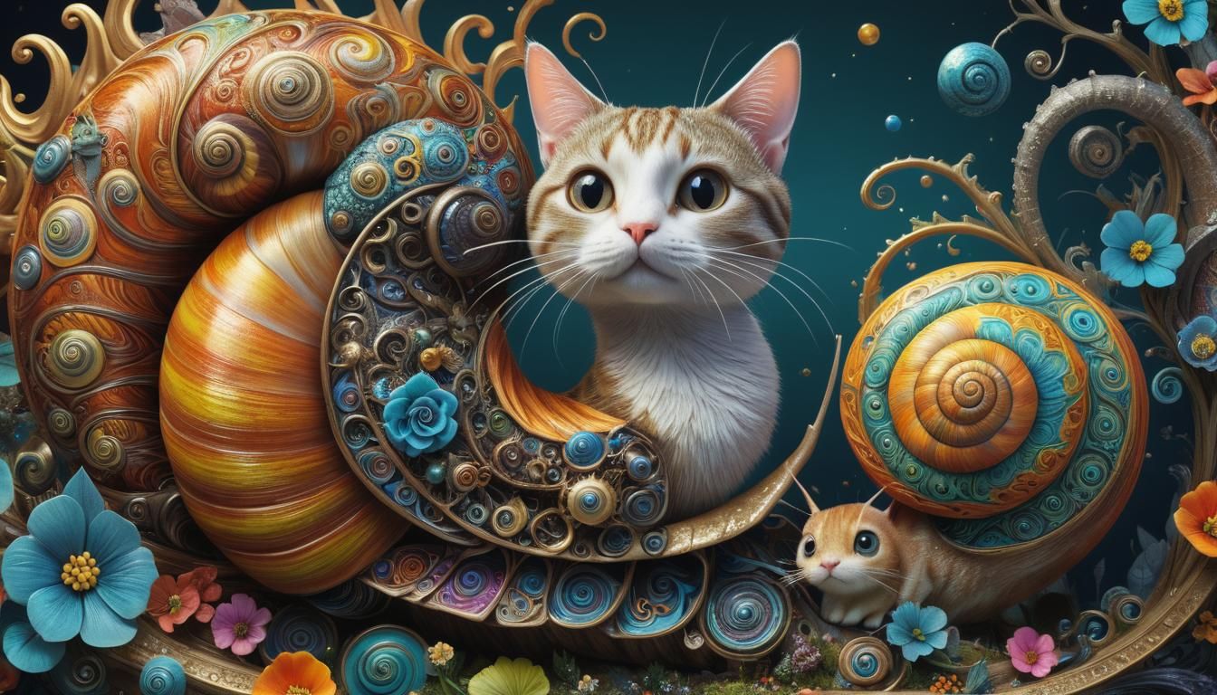 Hybrid snail and a cat fusion.
