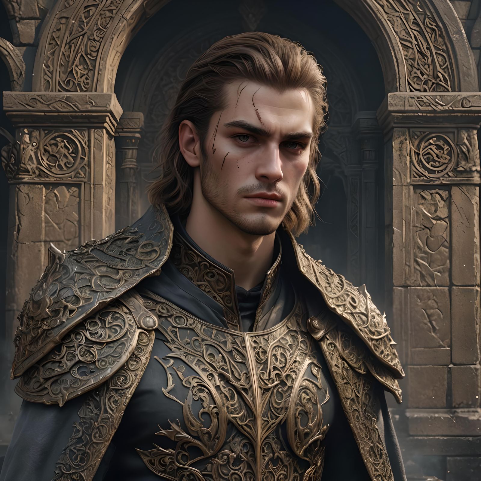 Elden Ring Villain: Hyperrealistic Portrait of British Man