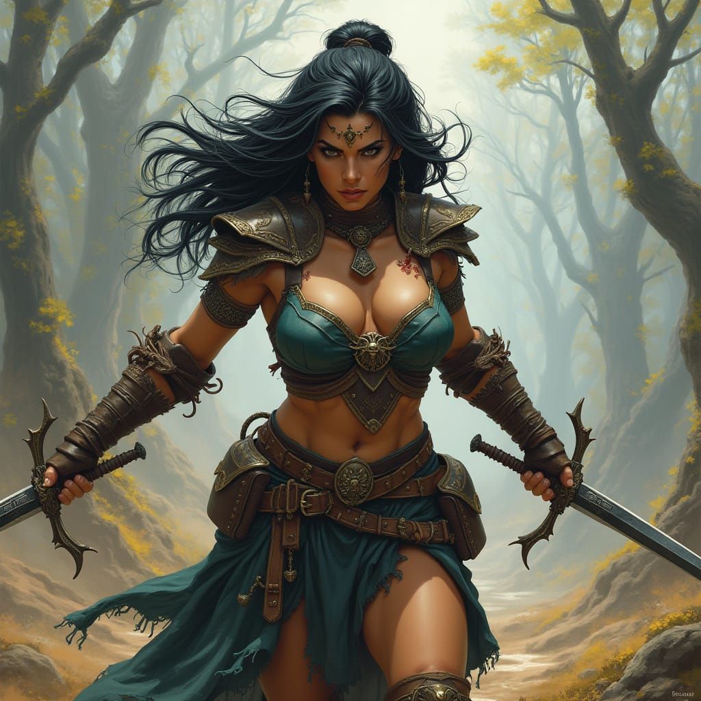 Half-Orc Fighter in High Fantasy Style